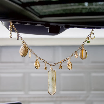 Rearview Mirror Charm with Hidden Hanging Wire