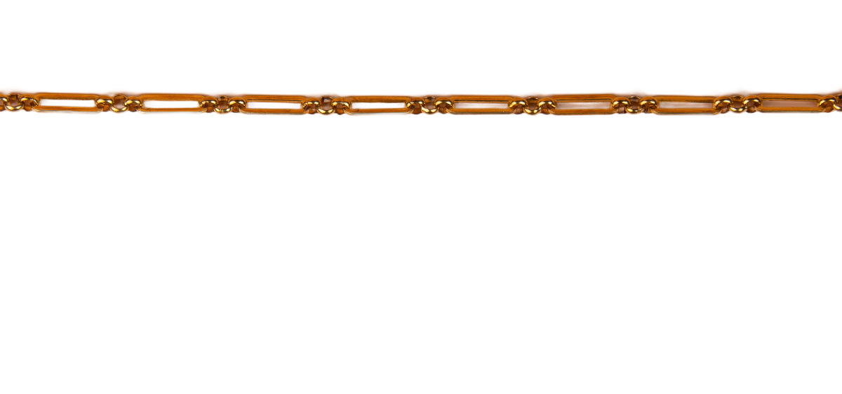 Gold chain on a white background